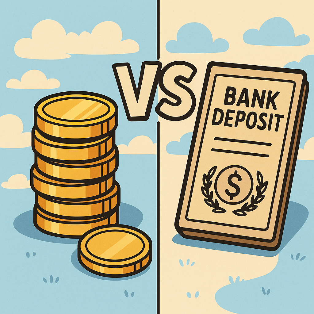 Золотые монеты против банковских депозитов