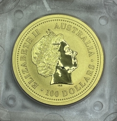 Золотая монета 100 долларов "Кенгуру" 1999 год, Австралия, 31,1 г., Au 9999